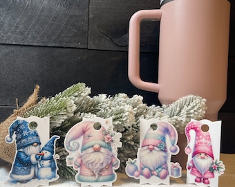 Adorno para vaso de Gnomo Stanley: Etiqueta festiva personalizada para vaso