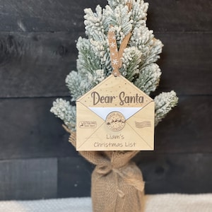 Brief an den Weihnachtsmann Ornament, personalisierte Weihnachtsverzierung, Wunschliste Ornament, Weihnachtsliste, Ornamente für Kinder, personalisiertes Ornament