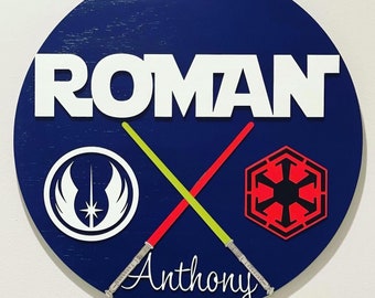 Plaque nominative personnalisée Star Wars, décoration de chambre de bébé 3D