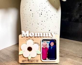 Floral Photo Fridge Magnet, Personalized Mother's Day Gift, 2 Pockets