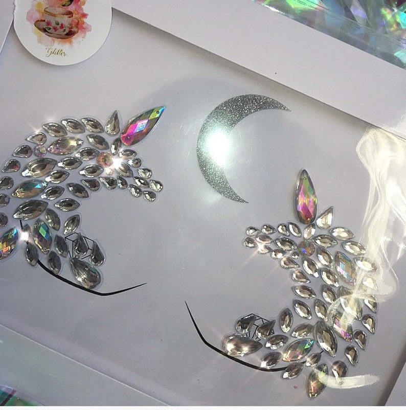 UNICORN GEMS // glitter tits / festival gems / body gems / Etsy