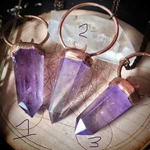 Amethyst Crystal Necklace Pendant, Electroformed, CRYSTAL JEWELRY