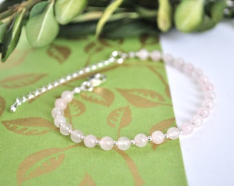 Rose Quartz beaded bracelet