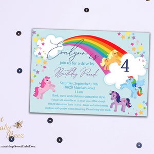 Pony Birthday Invitation - Customizable Kids Birthday Invitation