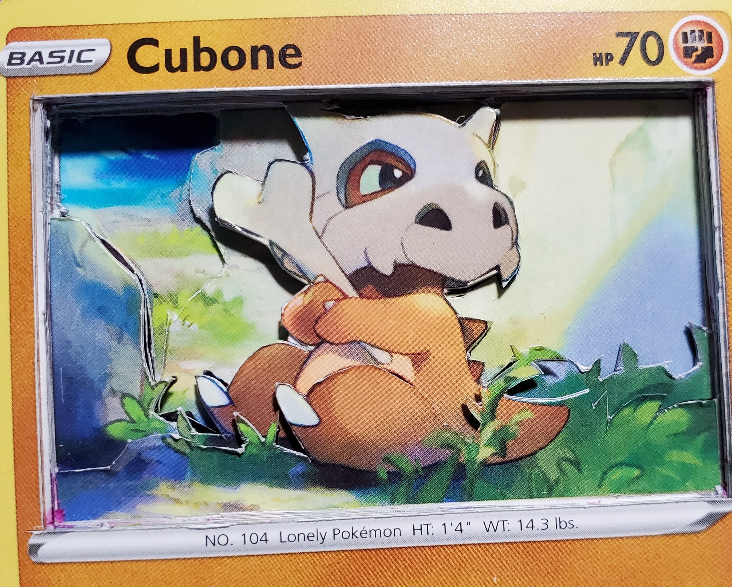 3D Pokemon Card Cubone TCG Card Etsy