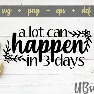 A Lot Can Happen In 3 Days svg, Easter Svg, He Is Risen svg, Bible Verse Svg, Easter Floral Svg, Easter Shirt svg, svg png eps dxf