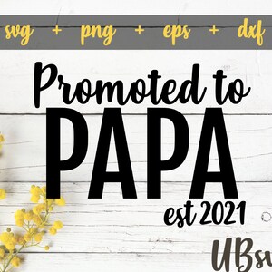 Promoted To Papa est 2021 svg, Papa svg, New Papa svg, Papa shirt svg, Papa Est. 2021, Gift For Papa svg, Papa svg cut file for Cricut