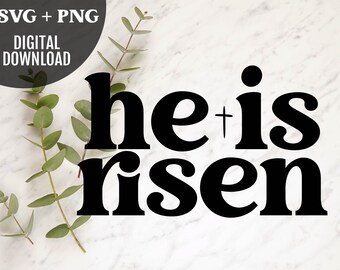 He Is Risen svg, Easter svg, Christian svg, Religious svg, Retro, Matthew 28:6,  svg png eps dxf