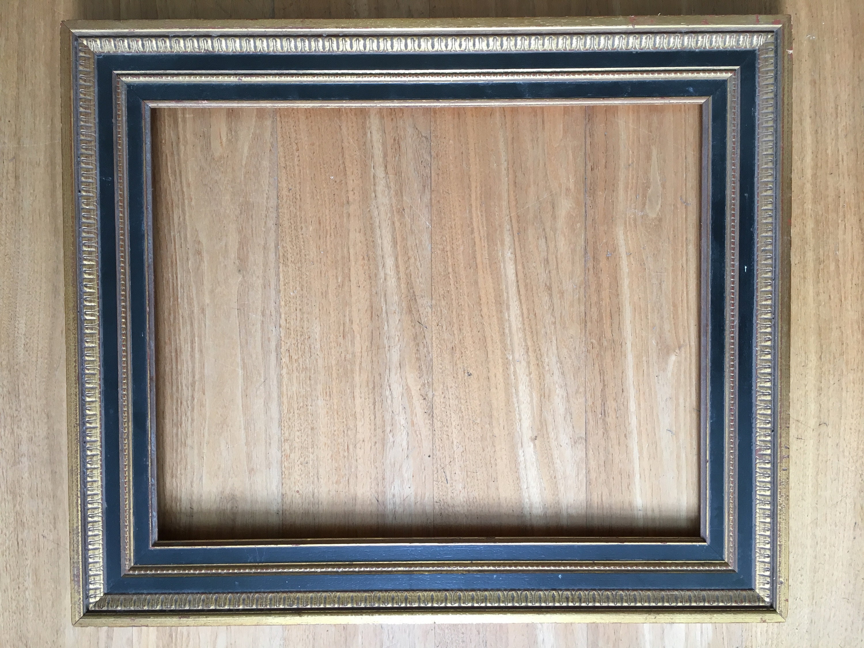 Vintage Black and Gold Picture Frame With Carved Decoration Etsy UK