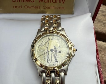 Vintage Dufonte by Lucien Piccard Men’s Two-Tone Watch | Collectible Wristwatch with Original Box Papers