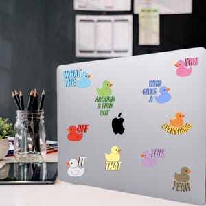 Bold Rubber Duck Innuendo Stickers | Funny Waterproof Vinyl Decals | Sassy Duck Laptop, Water Bottle, Car, Journal Stickers