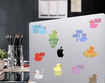 Bold Rubber Duck Innuendo Stickers | Funny Waterproof Vinyl Decals | Sassy Duck Laptop, Water Bottle, Car, Journal Stickers