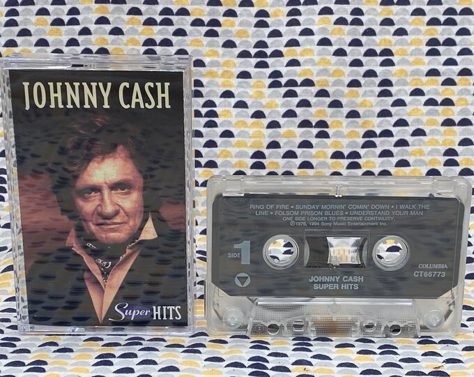 Featured listing image: Johnny Cash - Super Hits  -  Cassette tape - Columbia Records