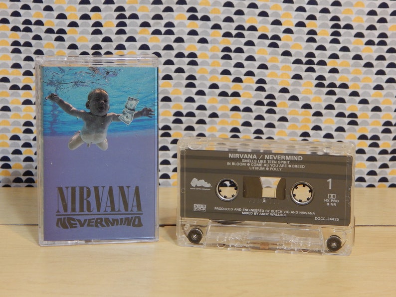 Nevermind Nirvana Cassette tape 1991 DGGC Records Etsy