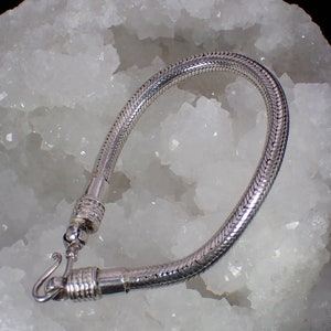 Vintage Sterling Silver Bali Braid 1/4&quot; Snake Chain Bracelet