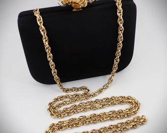 Rodo Italy Gold Metal Clutch Purse, Converts to Shoulder Bag W