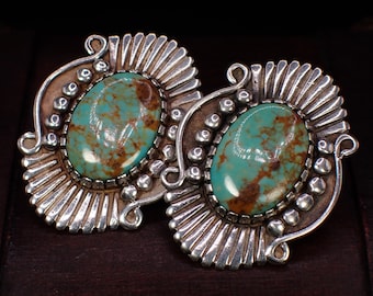 Angeline Miller Vintage Designer Orecchini in argento sterling con turchese nativi americani