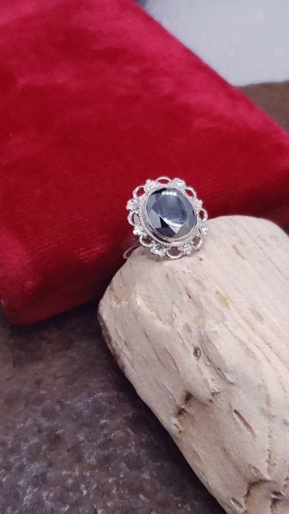 Vintage Sterling Hematite Ring