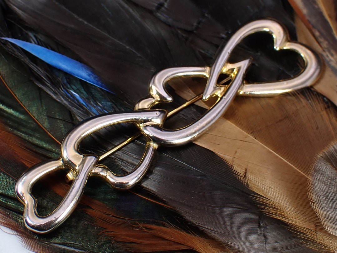 Vintage Unsigned Gold Tone Metal Interlocking Multi Heart Brooch Pin - Etsy