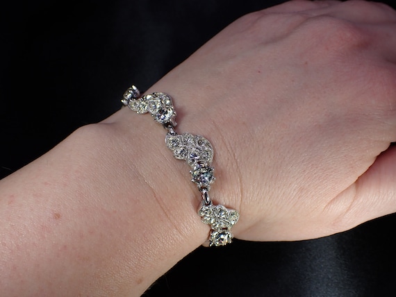 Vintage Designer Bogoff Clear Rhinestone Paste Br… - image 2