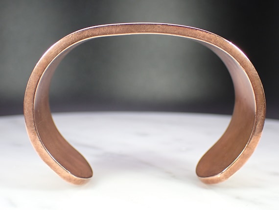 Vintage Unsigned Solid Copper 1" Wide Cuff Bracel… - image 7