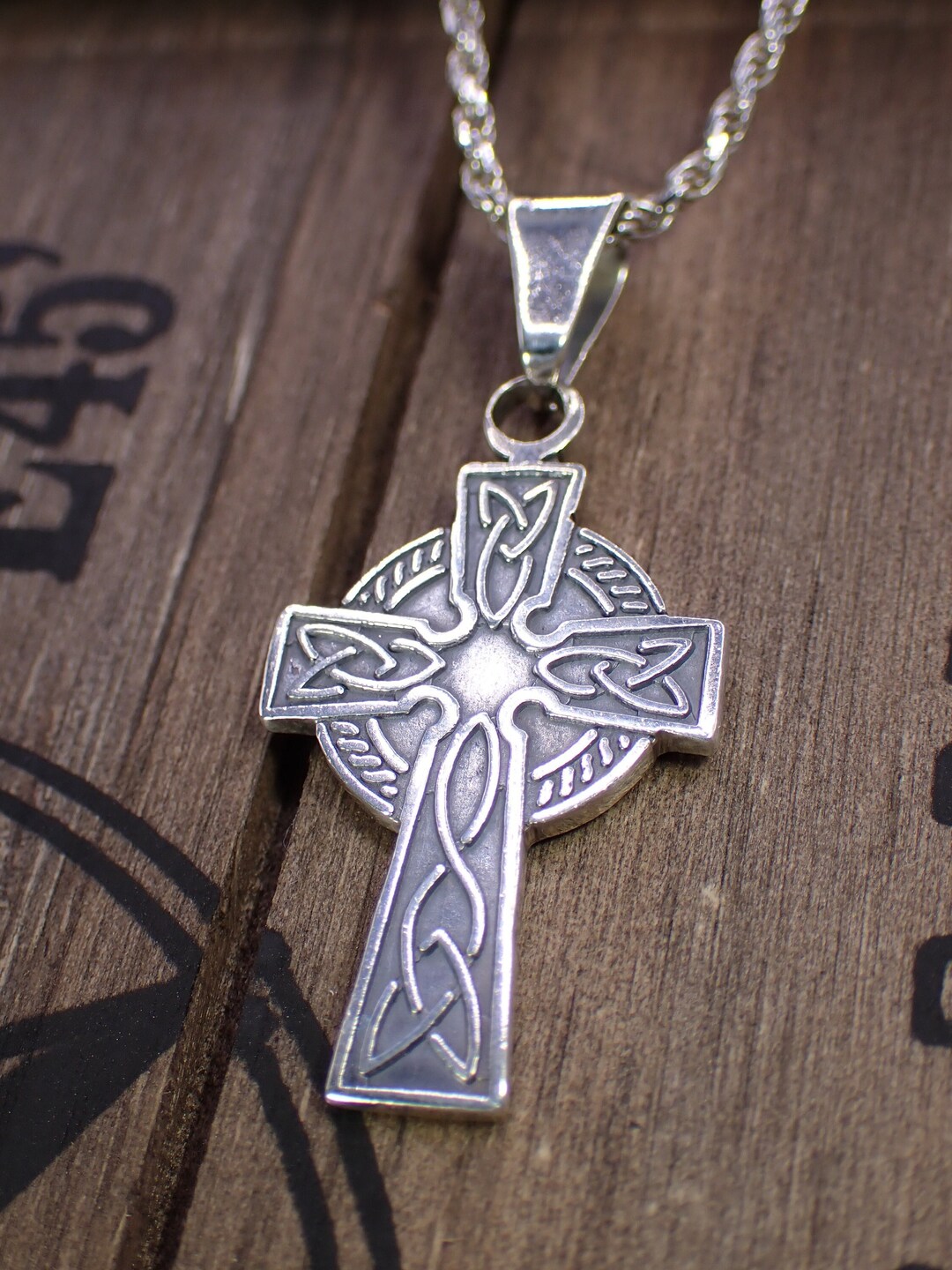 Vintage Sterling Silver Celtic Cross Pendant Necklace - Etsy