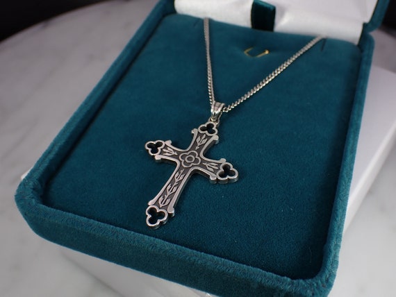 アクセサリー Silver Vintage Jewelry Crossr PD 925 Sterling Silver Hypo-Allergenic Crucifix Cross Pendant +