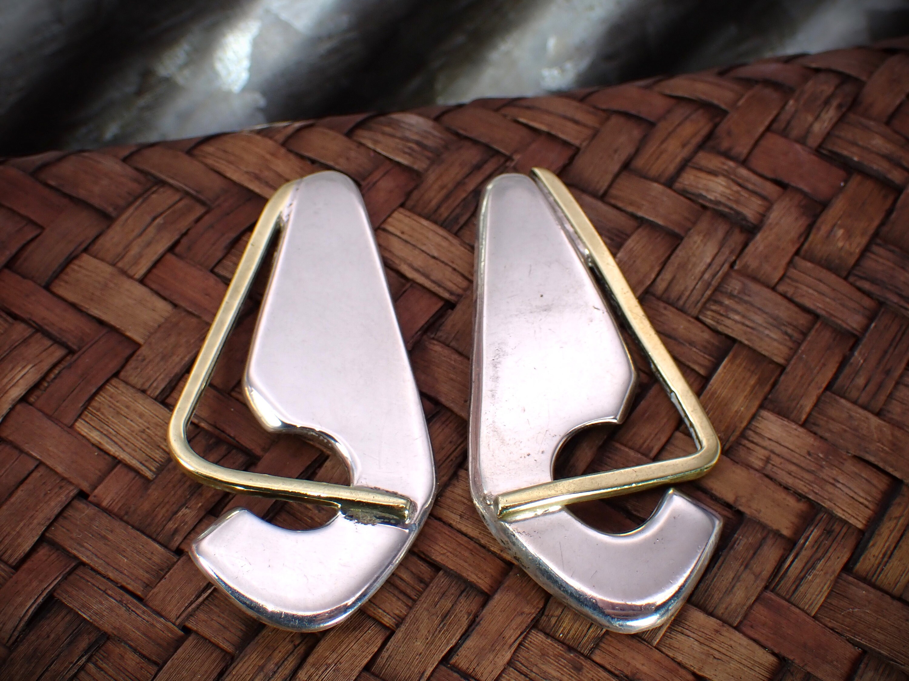 ♡‼️ Handwerker Sterling Silber Messing Akzent Vintage