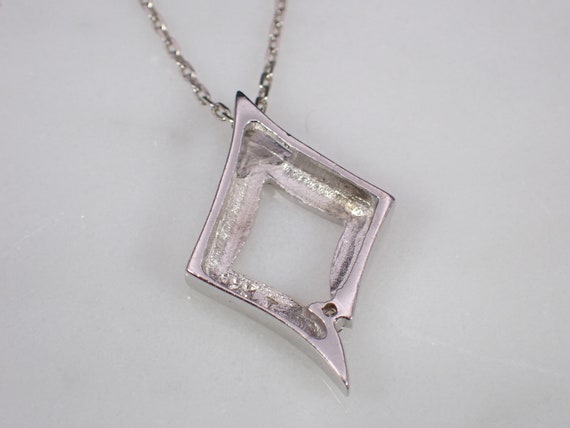 Vintage Sterling Silver 18" Kite Shape Diamond Pe… - image 6