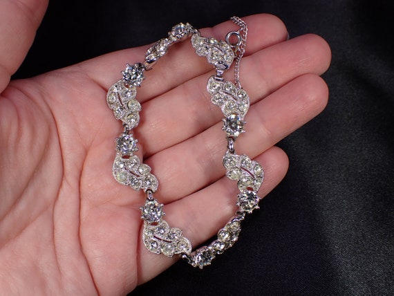 Vintage Designer Bogoff Clear Rhinestone Paste Br… - image 4