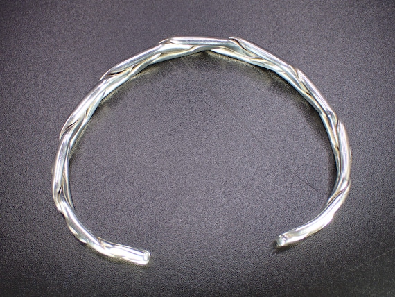 Vintage Braided Sterling Silver Cuff Bracelet - image 6