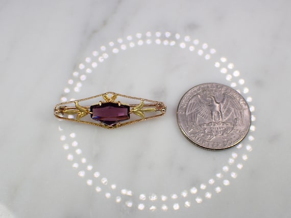 Victorian Vintage 10K Rose & Yellow Gold Purple G… - image 9