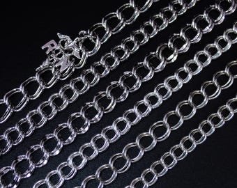 Vintage Sterling Silver Double Link Charm Bracelets Length and Width Variety