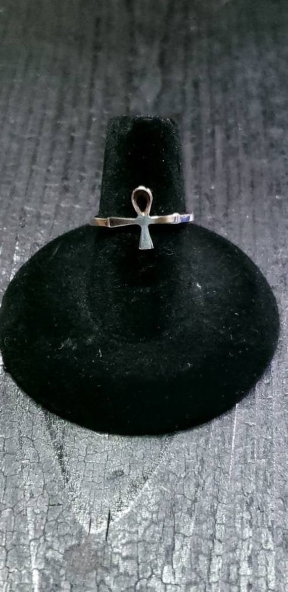 Delicate Sterling Silver Ankh Cross Ring
