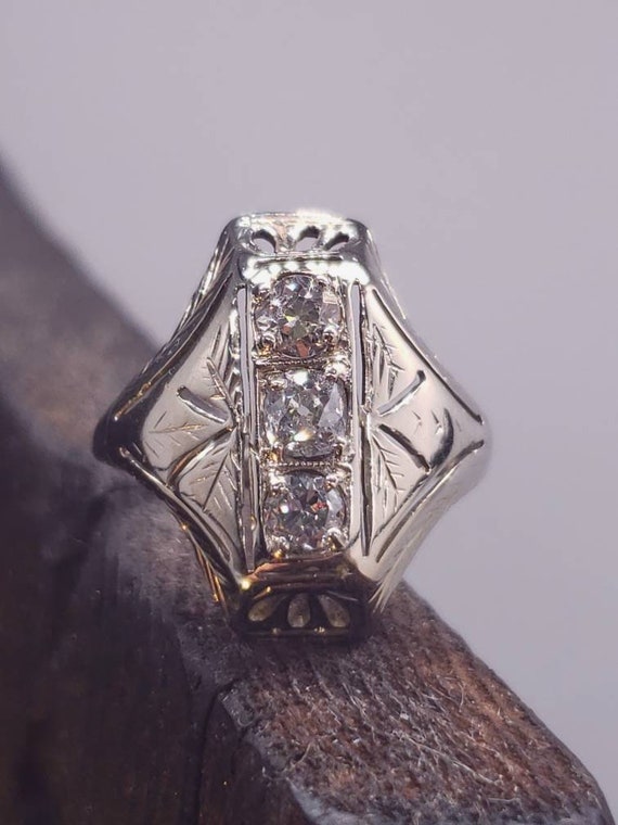 Antique Diamond Engagement Ring Victorian Three S… - image 3