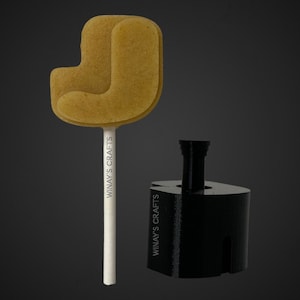 Letra J - Molde para cake pops / émbolo (con opciones de guía de palitos de paleta, pajitas de papel o palitos de helado) - Fabricado en EE. UU.