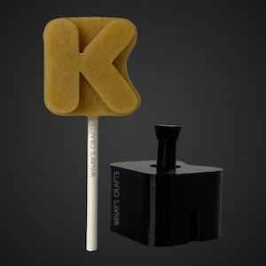 Letra K - Molde para cake pops / émbolo (con opciones de guía de palitos de paleta, pajitas de papel o palitos de helado) - Fabricado en EE. UU.