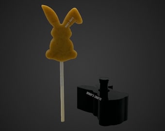 Cake Pop Mold/Plunger LONG_EARS_BUNNY (With Lollipop Stick, Paper Straw or Popsicle Stick Guide Options) - Made in USA