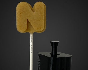Letter N - Cake Pop Mold / Plunger (With Lollipop Stick, Paper Straw or Popsicle Stick GUIDE Options) - Made in USA