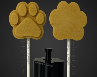 Cake Pop Mould/Plunger ANIMAL PAW (mit Lollipop Stick, Papierstrohhalm oder Popsicle Stick als Anleitung) - Made in USA