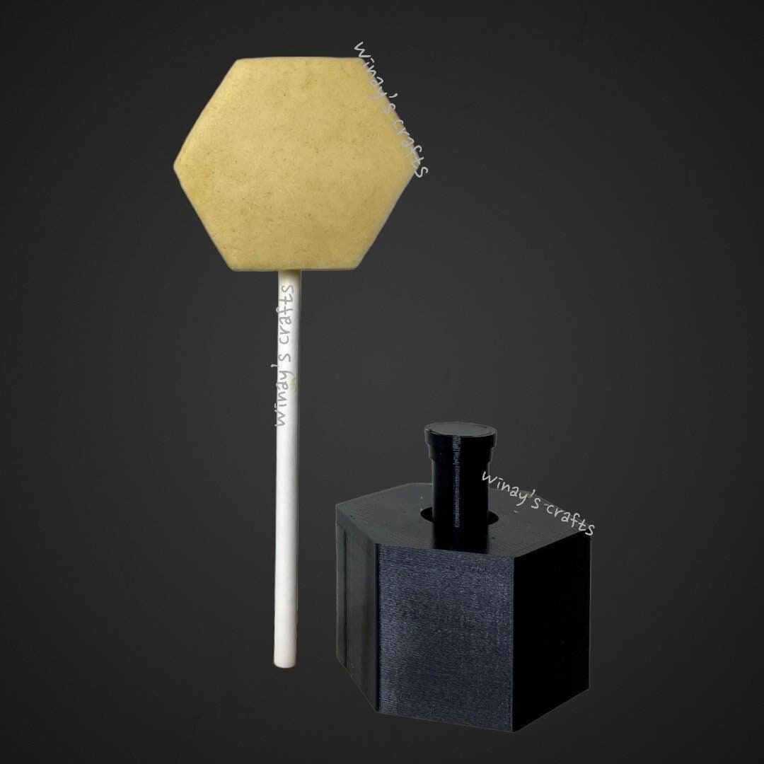 Cake Pop Mold/plunger HEXAGON with Lollipop Stick, Paper Straw or Popsicle Stick Guide Options