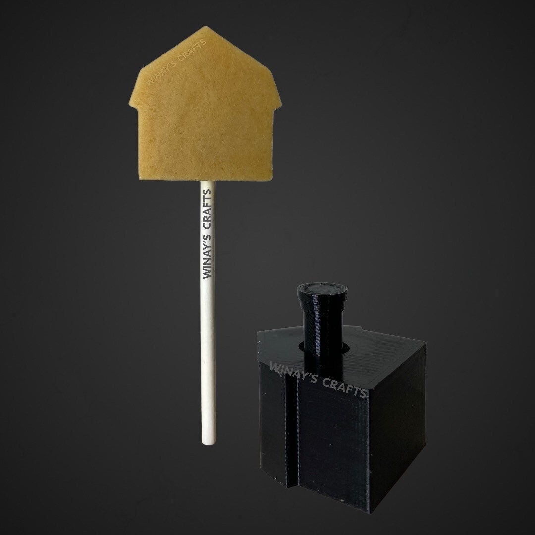 Cake Pop Mold/plunger HOUSE / BARN with Lollipop Stick, Paper Straw or Popsicle Stick Guide