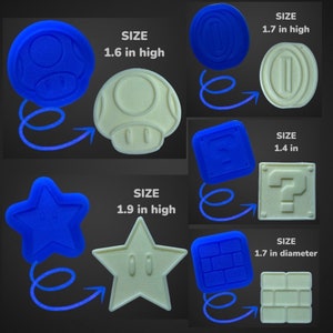 Chocolate Silicone Mold (Cakepop/Dessert Topper) - Super Plumber Brothers POWER UP ICONS - Made in U S A