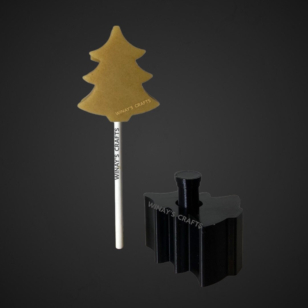 Cake Pop Mold/plunger TREE B with Lollipop Stick, Paper Straw or Popsicle Stick Guide Options