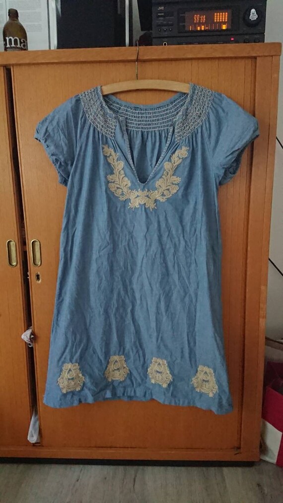 light blue tunic dress