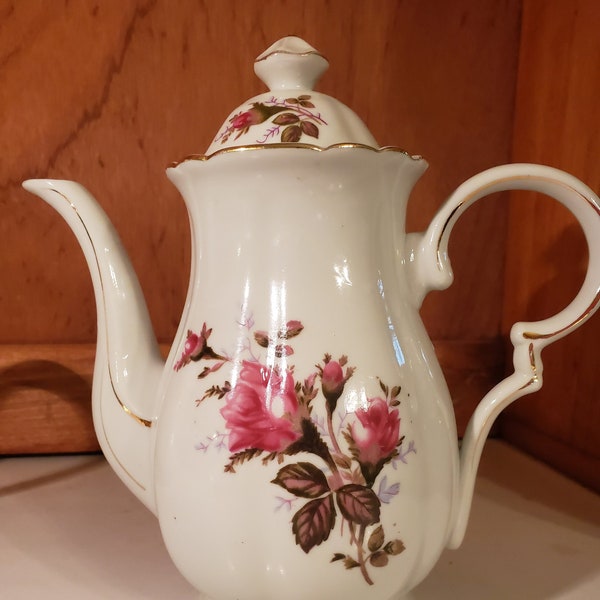 Vintage Large Moss Rose Teapot