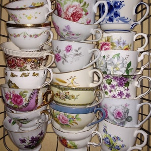 20 Vintage Mismatched Sets of Tea/Coffee Cups with Matching Saucers 40 Pieces