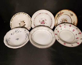 Set of 6 mismatched vintage berry bowls