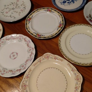 10 Vintage Mismatched Horsd'euvre, Cupcake, Cookies, Bread and Butter Plates