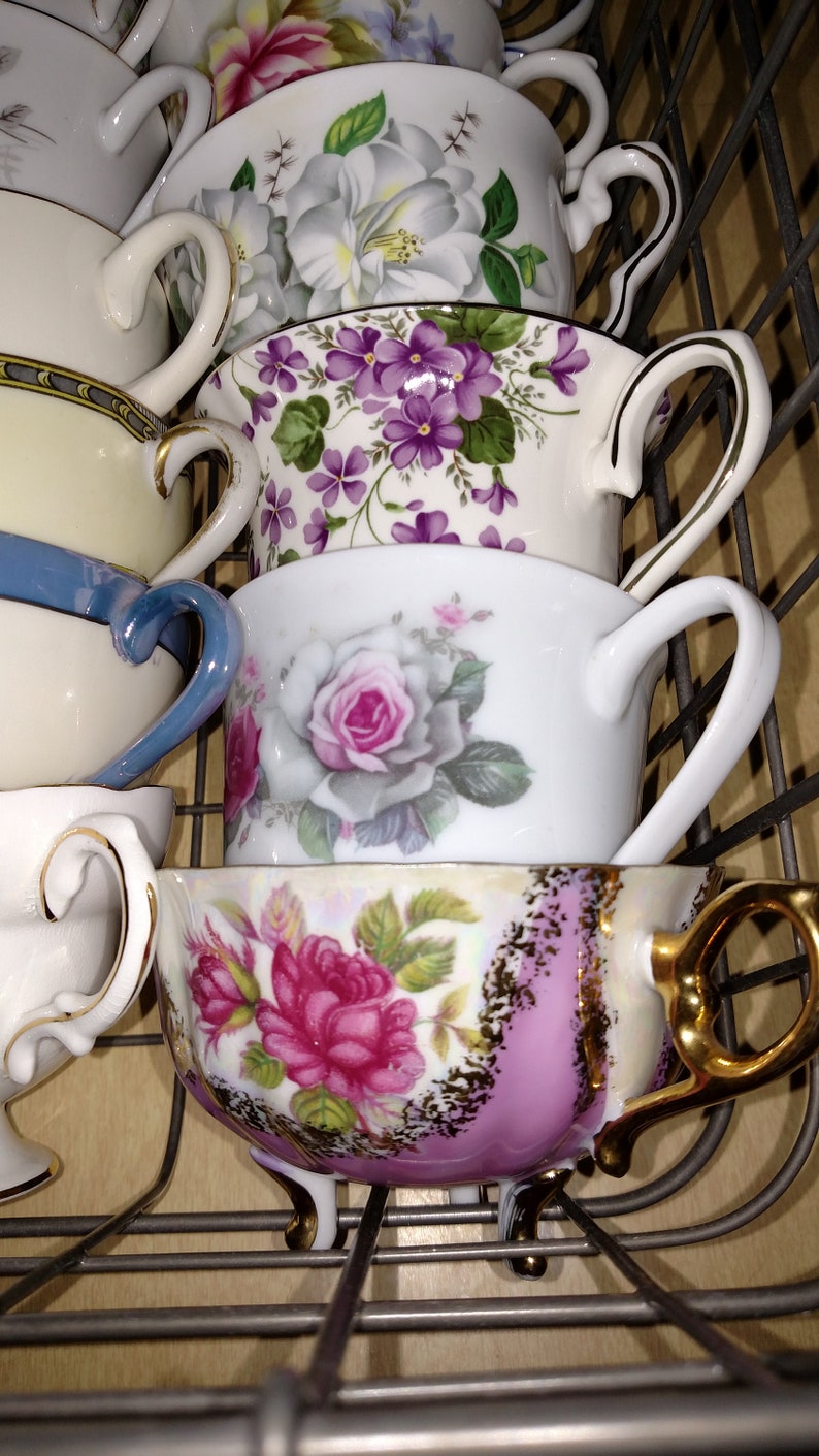 20 Sets Vintage Mismatched Tea Cups and Saucers 40 Pcs Etsy
